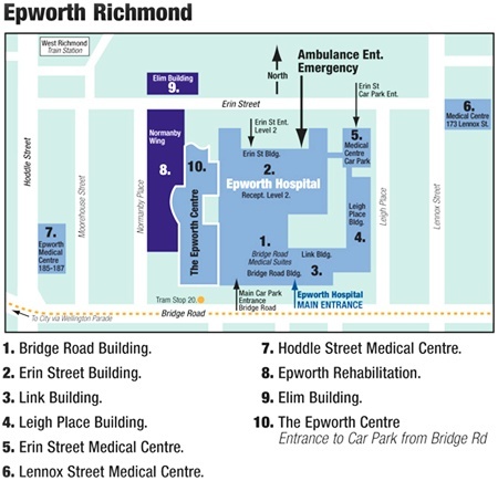 Epworth Hospital Map